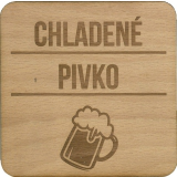 Dřevěný pivní tácek Plzeň